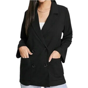 Aritzia Wilfred Remie Blazer Black  Double Breasted Relaxed Fit Women's size Med